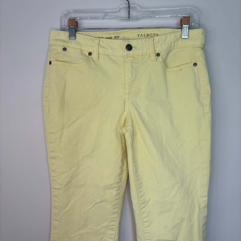 Talbots signature crop 10 petite pale yellow stretch summer beach